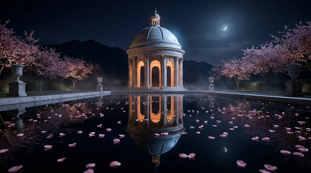 The reflecting pool mirroring the rotunda